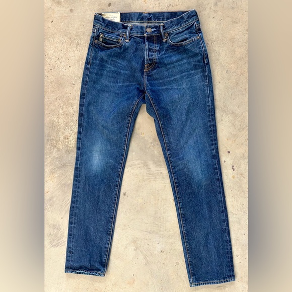 Abercrombie & Fitch Dark Skinny Jeans No Stretch Button Fly Womens 30x30 - BLUE - Picture 15 of 15